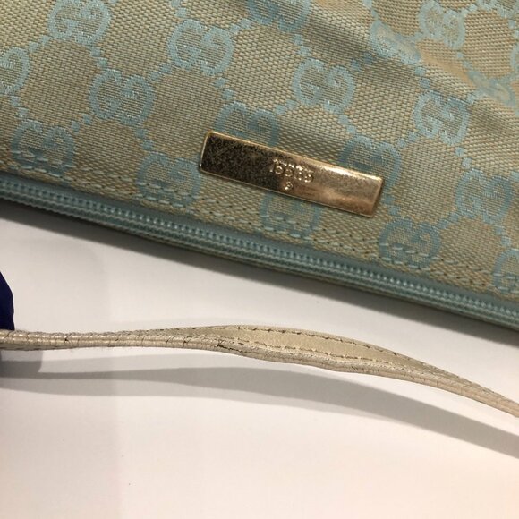 Gucci Mint GG Canvas Handbag SKU#85376 (gently used, strap edge crack) - Picture 7 of 12